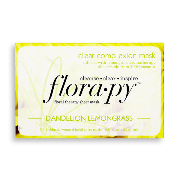 Clear Complexion Aromatherapy Sheet Mask, Dandelion Lemongrass, 5 Count
