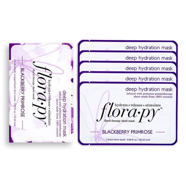 Deep Hydration Aromatherapy Sheet Mask, Blackberry Primrose, 5 Count