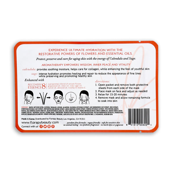 Anti-aging Aromatherapy Sheet Mask, Calendula Sage