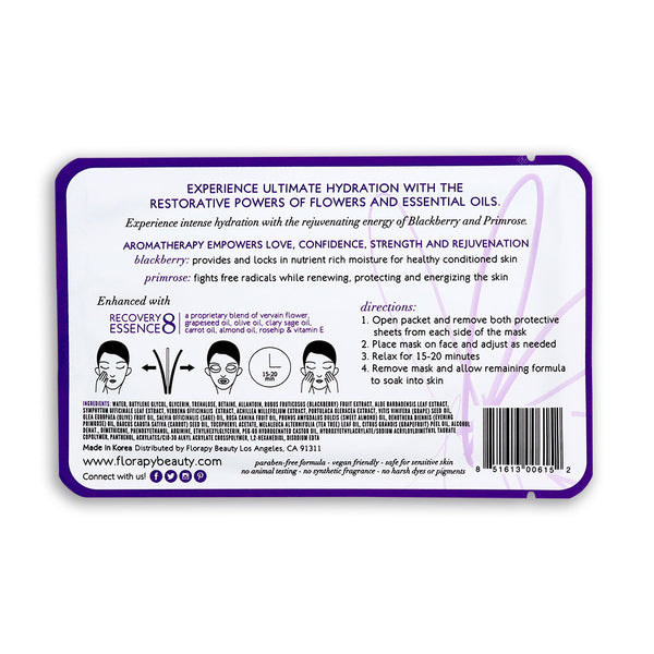 Deep Hydration Aromatherapy Sheet Mask, Blackberry Primrose
