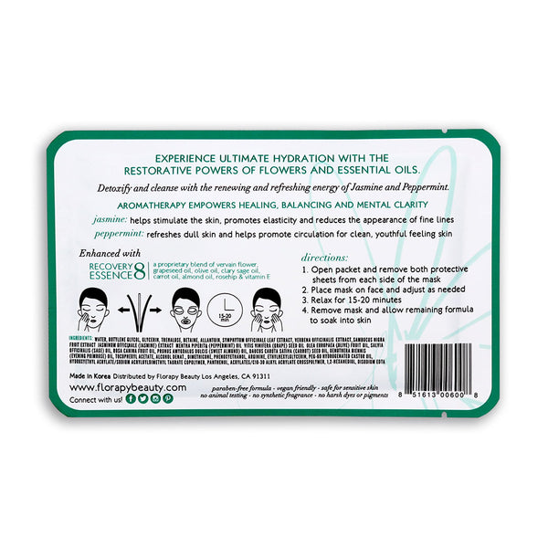 Detox Aromatherapy Sheet Mask, Jasmine Peppermint