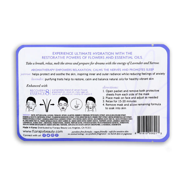 Sweet Dreams Aromatherapy Sheet Mask, Yarrow Lavender