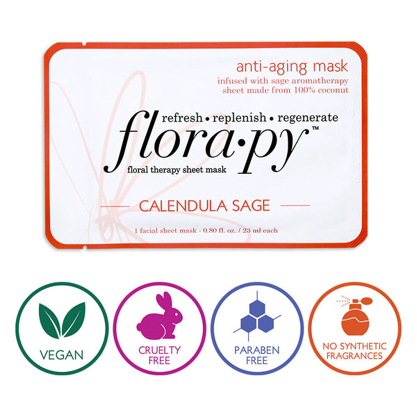 Anti-aging Aromatherapy Sheet Mask, Calendula Sage