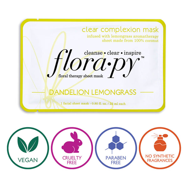 Clear Complexion Aromatherapy Sheet Mask, Dandelion Lemongrass