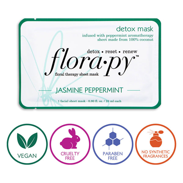 Detox Aromatherapy Sheet Mask, Jasmine Peppermint