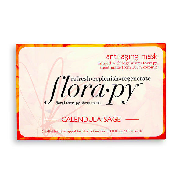 Anti-aging Aromatherapy Sheet Mask, Calendula Sage, 5 Count