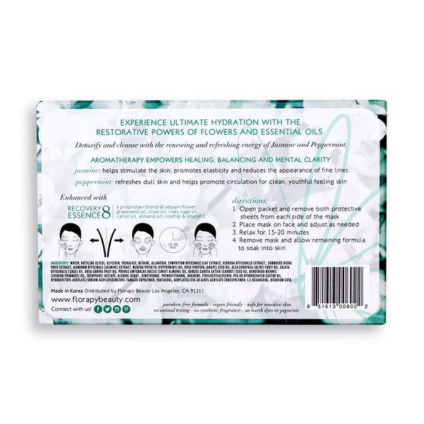 Detox Aromatherapy Sheet Mask, Jasmine Peppermint, 5 Count