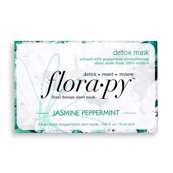 Detox Aromatherapy Sheet Mask, Jasmine Peppermint, 5 Count
